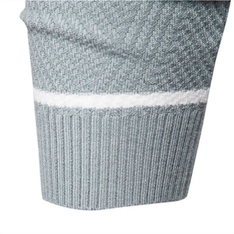 New Autumn Winter Jumper men's Sweater O Collar Striped Long Sleeve Warm Slim Sweater men's Casual Fashion Base Knit men's Cloth