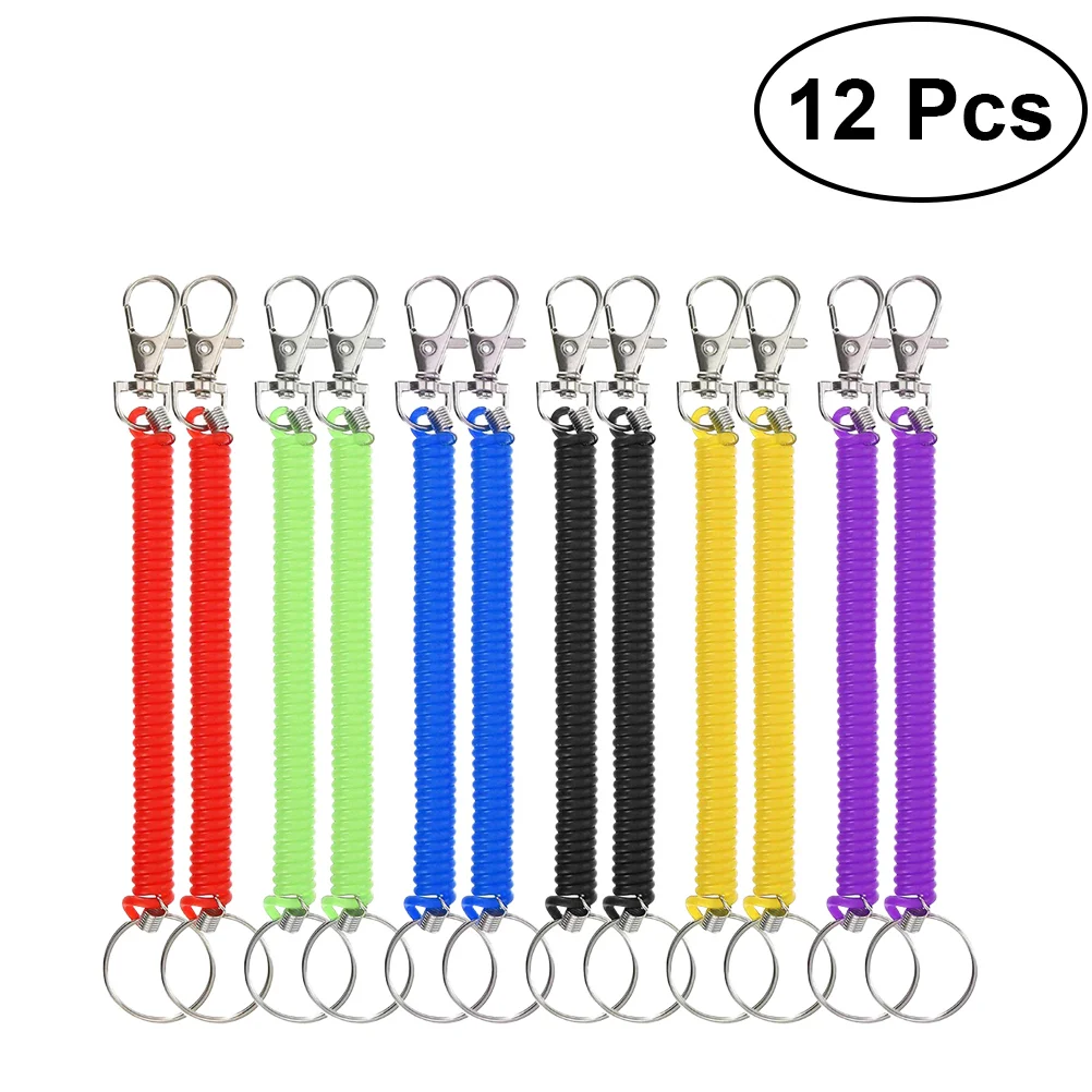 

Spring Keychain Key Holder Sprial Keyring Ringtag Clip Neon Keychains Lanyard Chains Rings