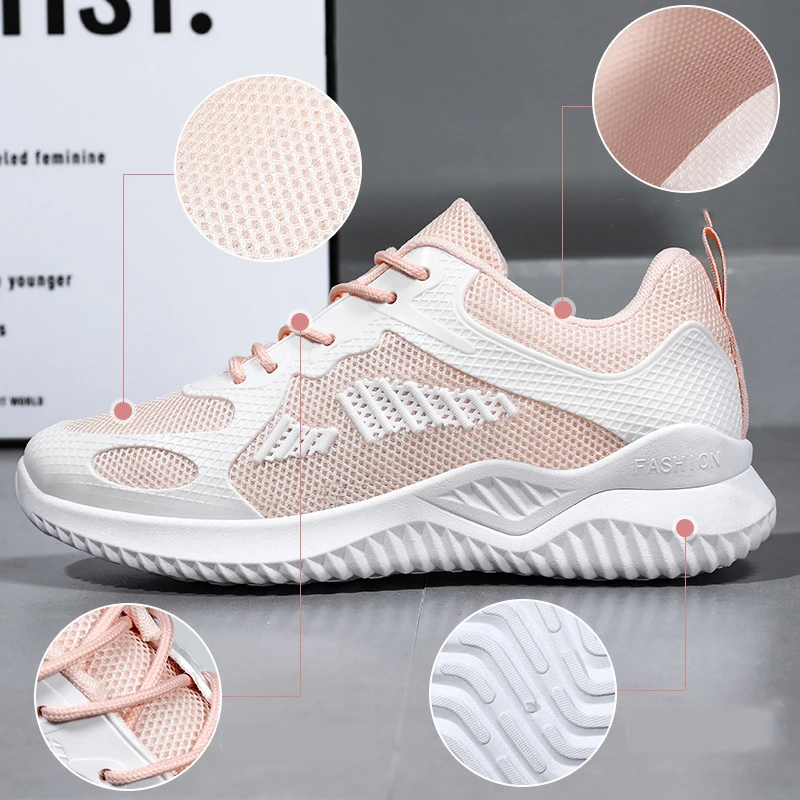 2023 Breathable Women's Vulcanized Shoes Lightweight Women Sneakers Outdoor Anti-slip Female Casual Shoes Summer Soft Flat Shoes