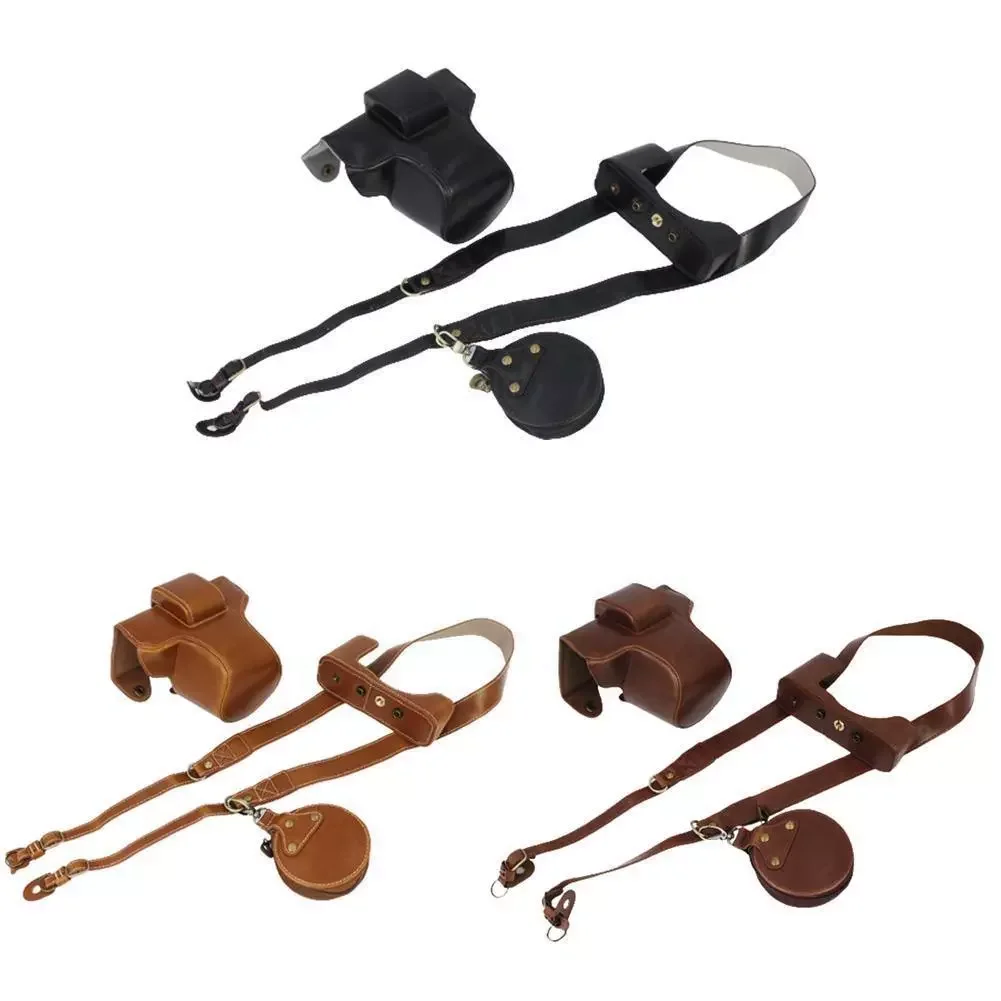 

HQ Leather Camera Protector Cases Bag Grip Strap Lens 28mm Lnes ZFC Cases For NIKON With 16-50mm Or Cap N9T7