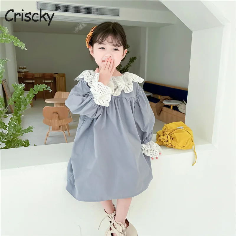 

Criscky Baby Girls Dresses Summer 2022 O Neck Long Sleeve Cute Princess Dress Kids Sundress Dresses Toddler Clothes Vestidos