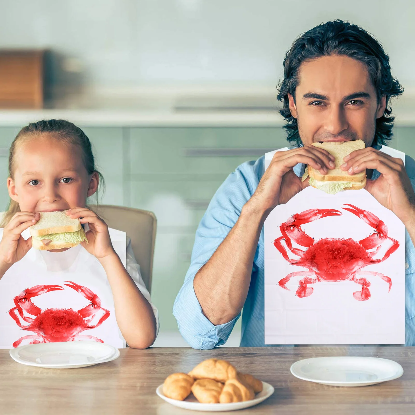 Нагрудники-крабы для взрослых 100 шт. портативный одноразовый фартук барбекю