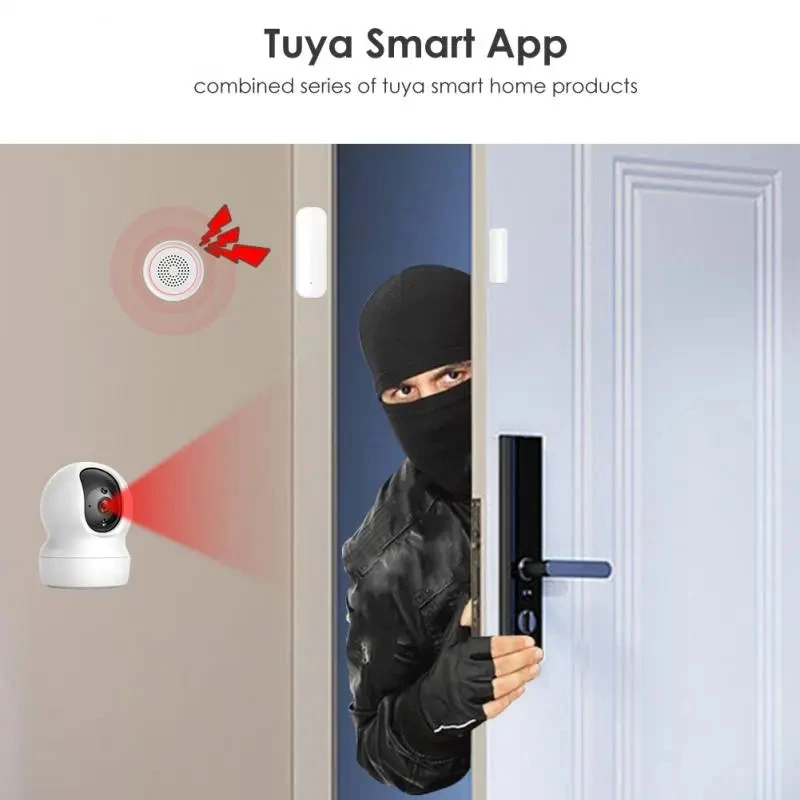 

Tuya Smart WiFi Door Sensor Door Open / Closed Detectors WiFi App Notification Alert/Sound security alarm with Alexa Google Home