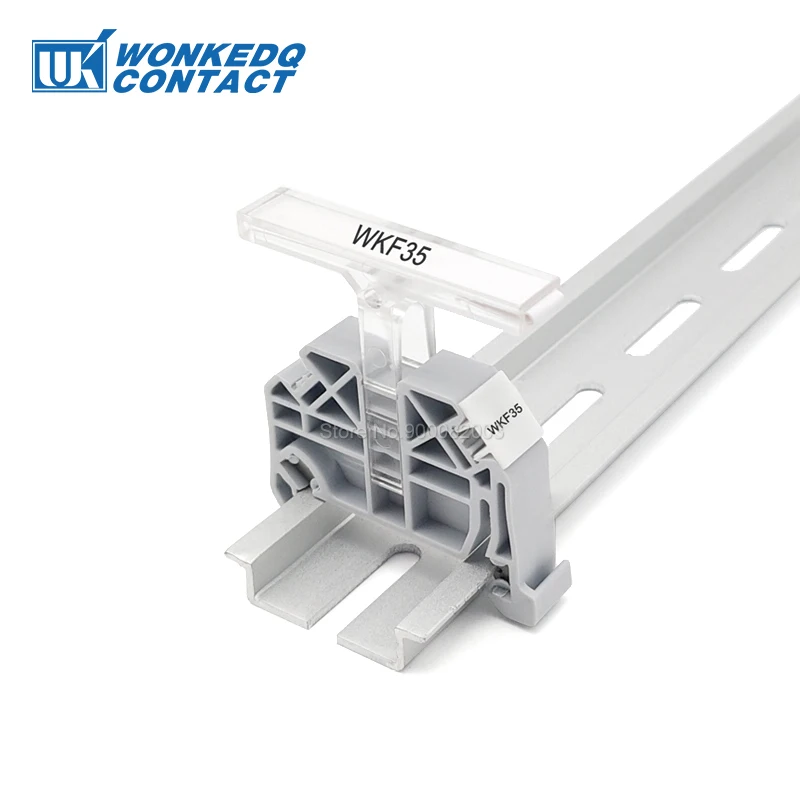 

10Pcs Thin Clamp Direct WKF 35/S For NS 35mm Din Rail Terminal Block Mounting Free Installation CLIPFIX WKF35/S End Bracket Stop
