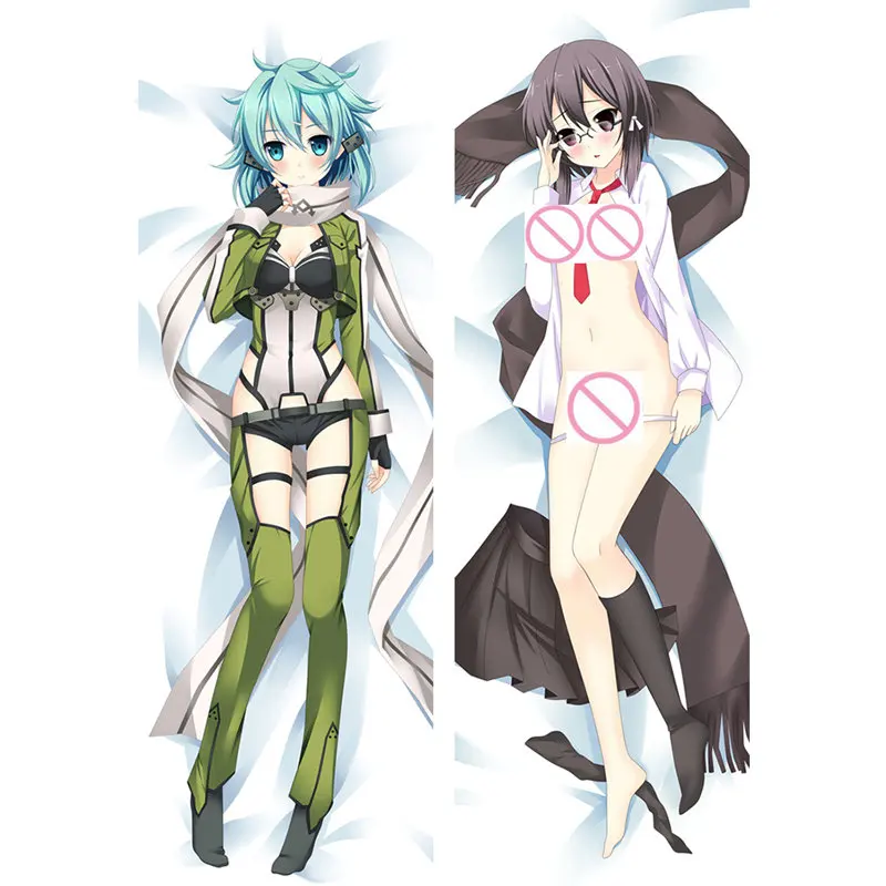 60x180cm Anime Sword Art Online pillow Cover Kirito Yuuki Asuna Dakimakura Case 3D Double-sided Bed Hugging Body Pillowcase Gift - купить по