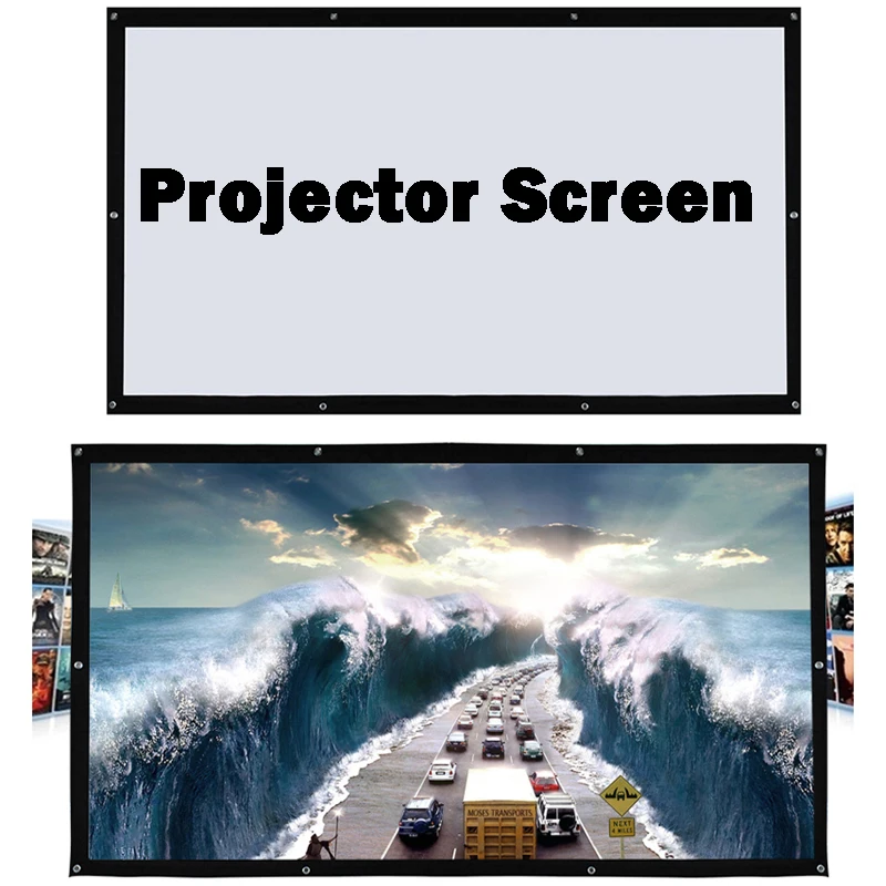 

100 120 150 Inch 16:9 Projector Screen 3D HD Home Theater Wall Matt White YG620 Projection Screen Portable Anticrease Canva