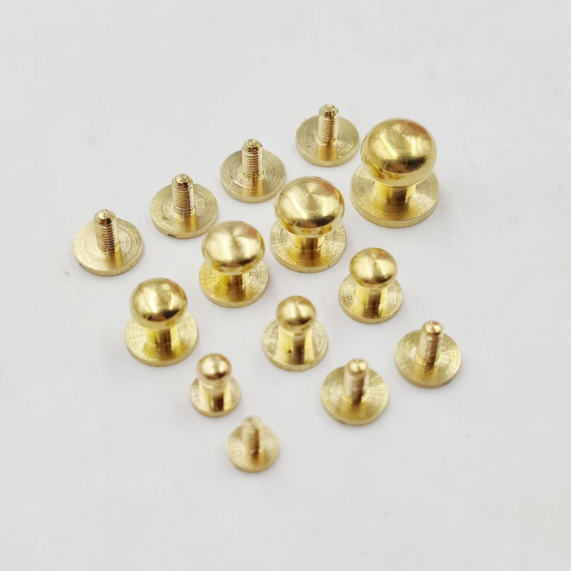 

5pcs Solid Brass Round Head Nails Studs Rivets for Photo Album Calendar Menu Leather Craft Accessories Belt Wallet Fasteners