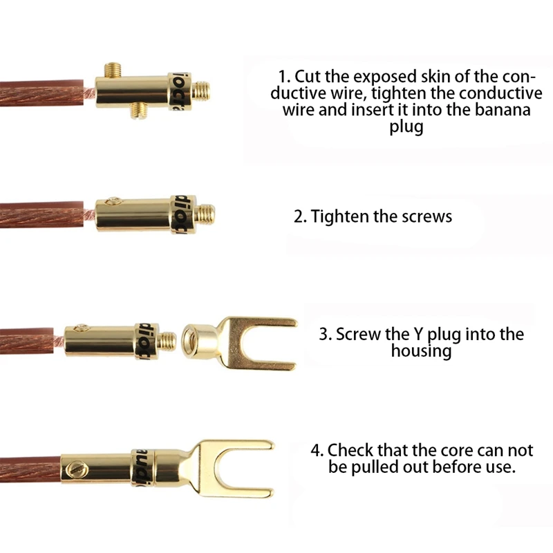 Золоченный вилочный штекер S101G Spade Plug 24K