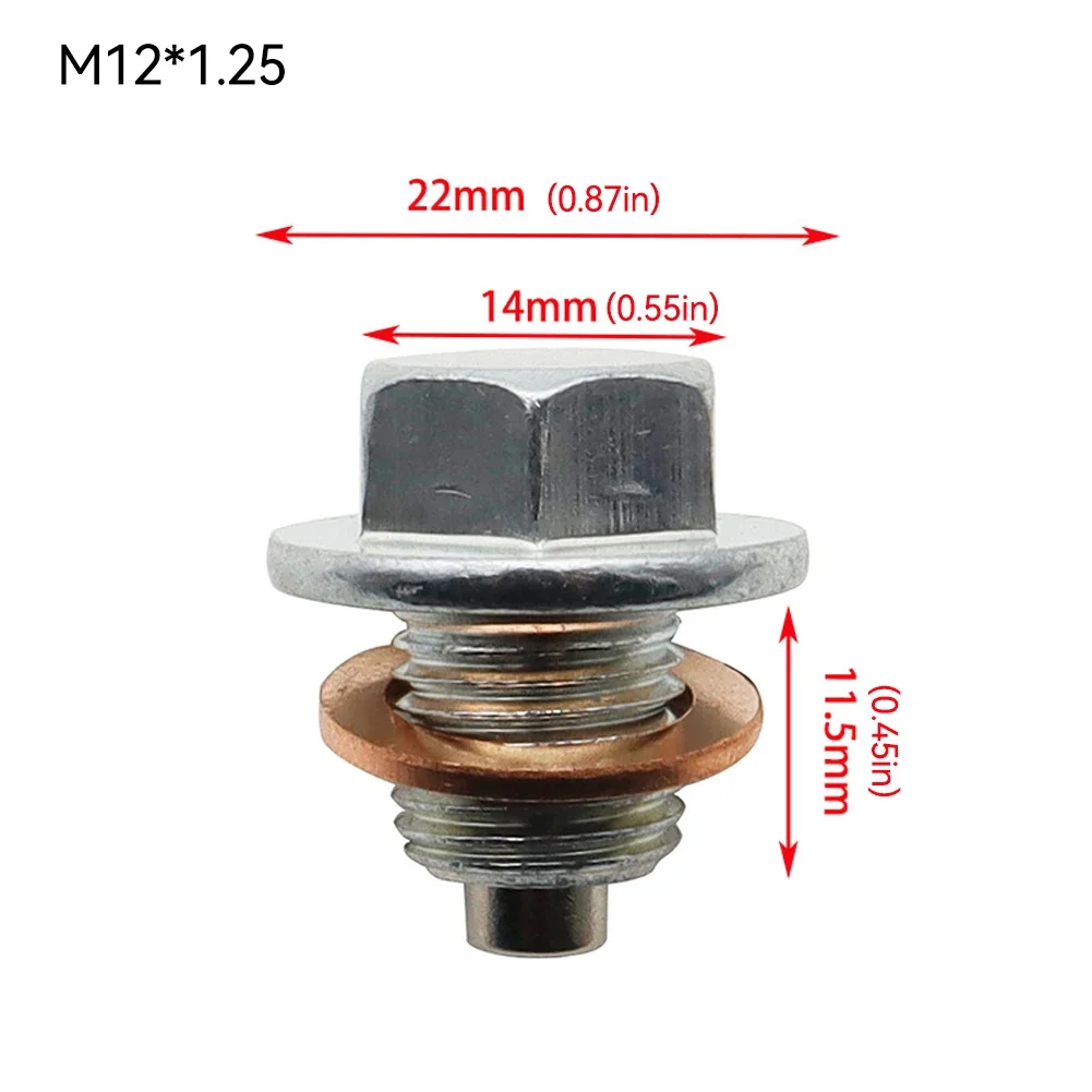 Магнитный сливной болт из нержавеющей стали M12x1.251.75, M14x1.5 с прокладкой. (art.: 3920dcc7fb786) - 3920dcc7fb786