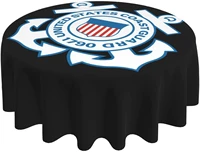 us coast guard emblem round tablecloth 60 inch circular table cover waterproof table cloth for dining table buffet party camping