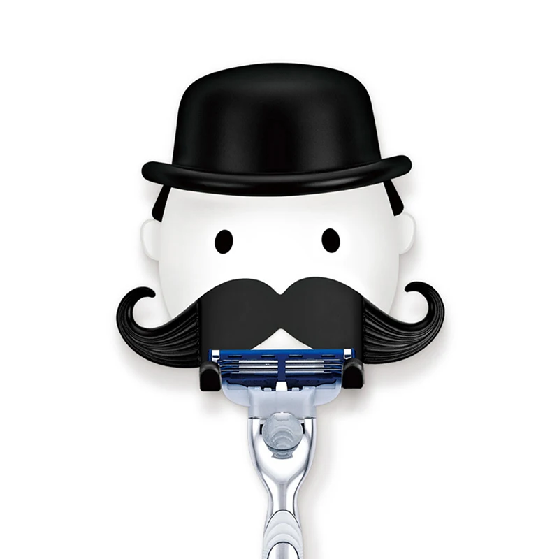 

New Moustache Shape Plastic Shaver Holder Bathroom Wall Sucker Storage Rack Razor Beard Shaver Organizer Suction Cup Hook