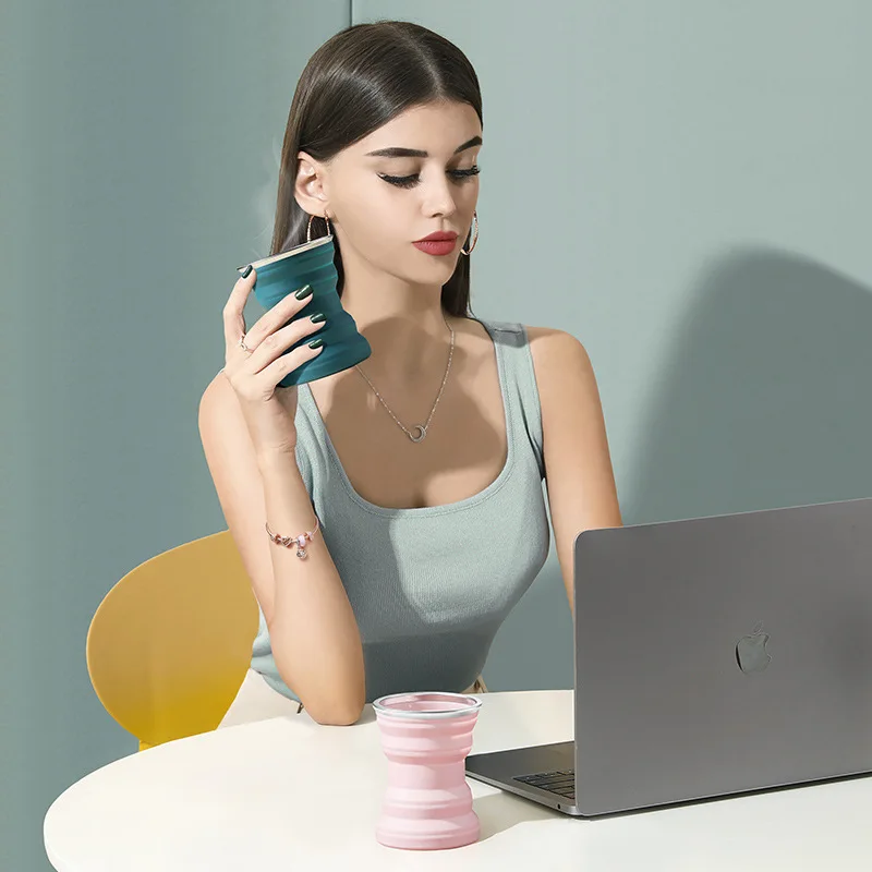 320 мл портативная силиконовая складная чашка для воды термостойкая Складная