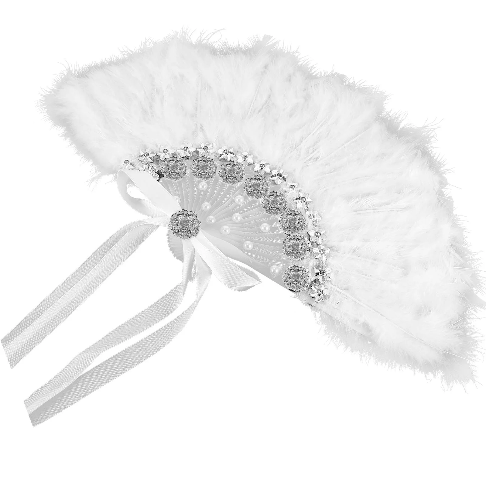 

Fan Hand Fans Folding Handheld Wedding Laceflapper Dance Party Vintage Dancing 1920S Decorative Elegant Bouquet Gatsby Costume