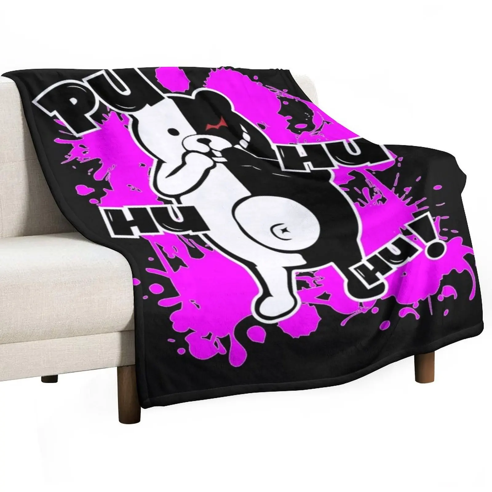 Фото Плед Monokuma Danganronpa - Puhuhuhu, роскошный дизайнерский плед, летний, пушистый, теплый зимний плед №3
