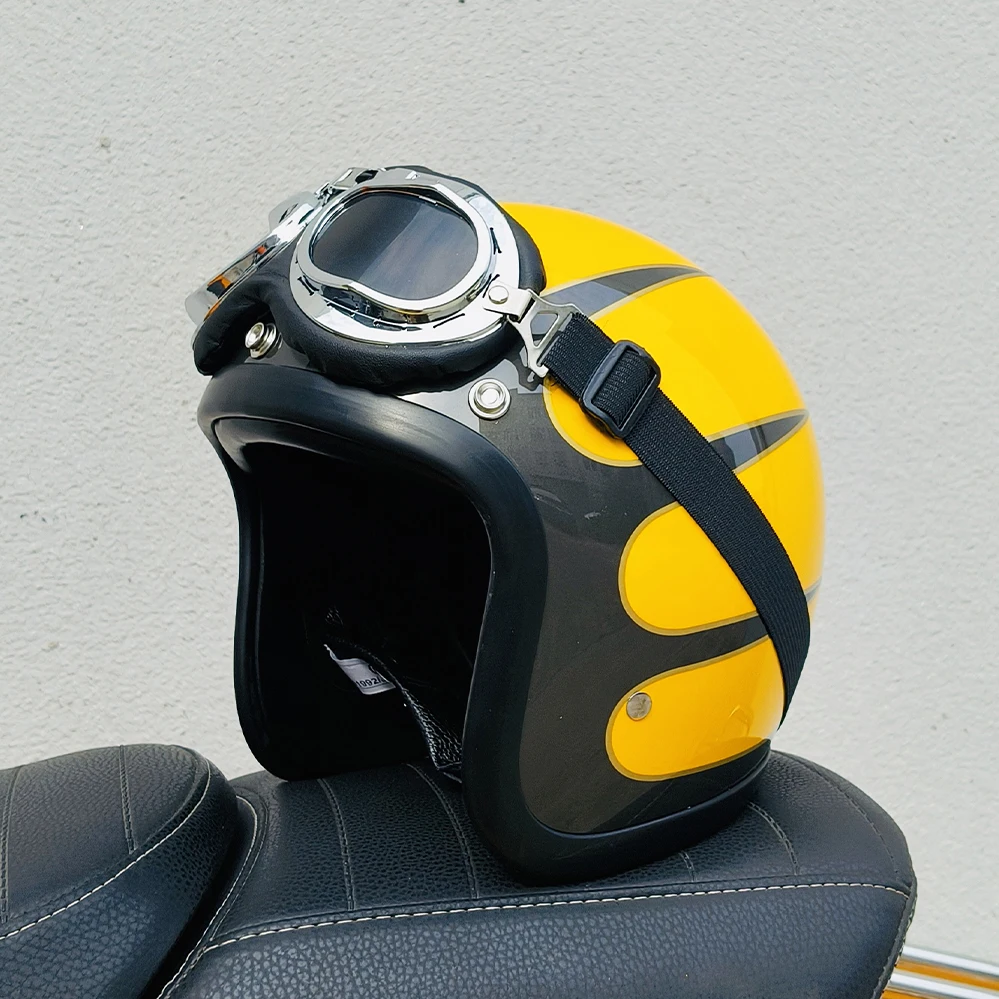 Последний винтажный открытый мотоциклетный шлем 3/4 в горошек одобренный ECE TT &amp CO