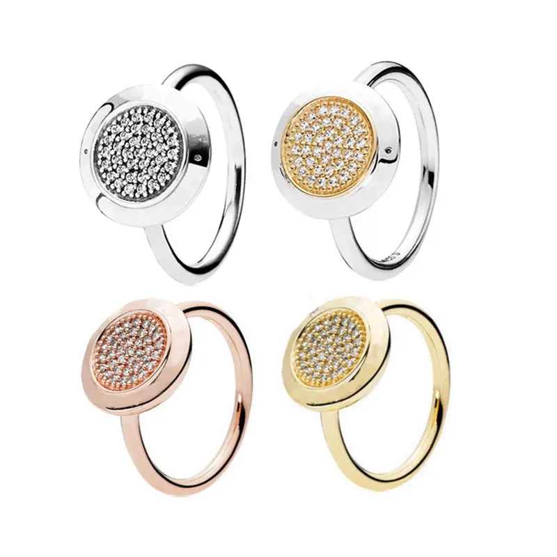 

Sparkling Cubic Zirconia Rose Gold Rings For Women 925 Sterling Silver Original Certified Luxury Designer Jewelry Promise Gift