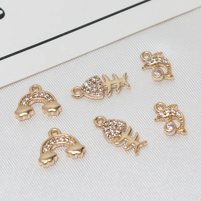 6 шт. медные аксессуары сделай сам микро-набор циркониевые короны рыбья кость