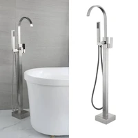 304 stainless steel square floor bathtub shower set jane ou pedestal basin shower bath faucet