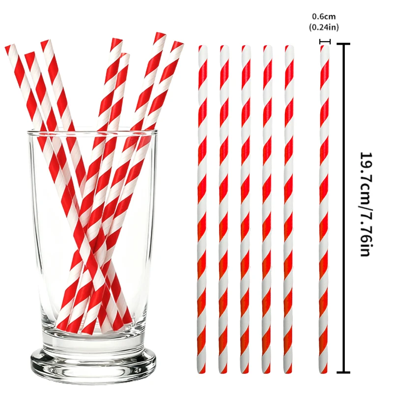 

Одноразовые бумажные соломинки Easy Time красно-белые