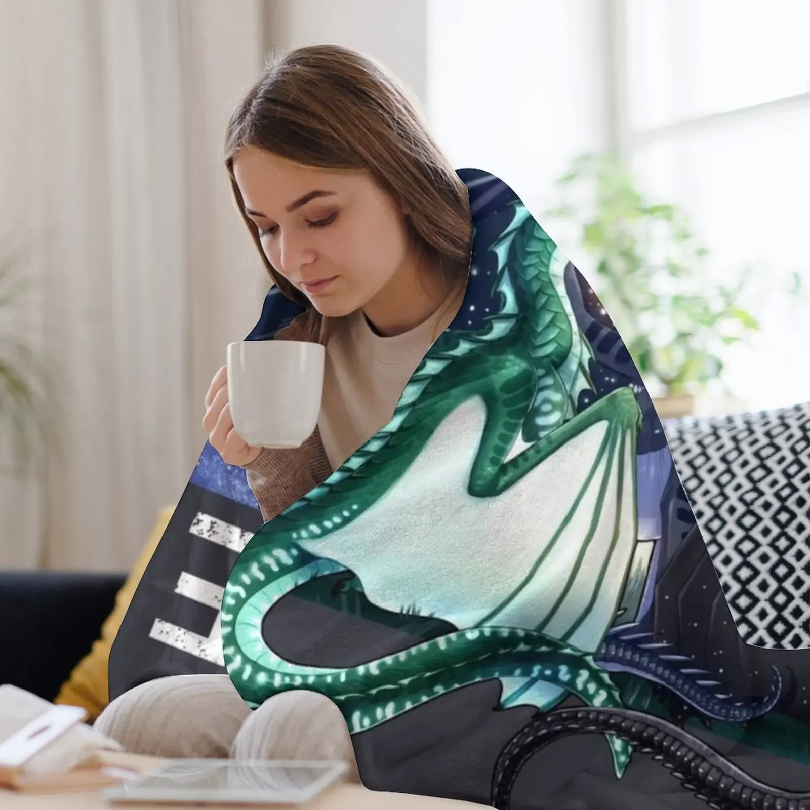 Wings of Fire - Legends Fathom Darkstalker Clearsight Плед Одеяло Зимние кровати Для ребенка Фланелевая