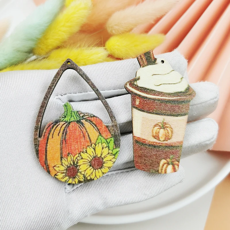 10 шт. Деревянные Подвески в виде тыквы