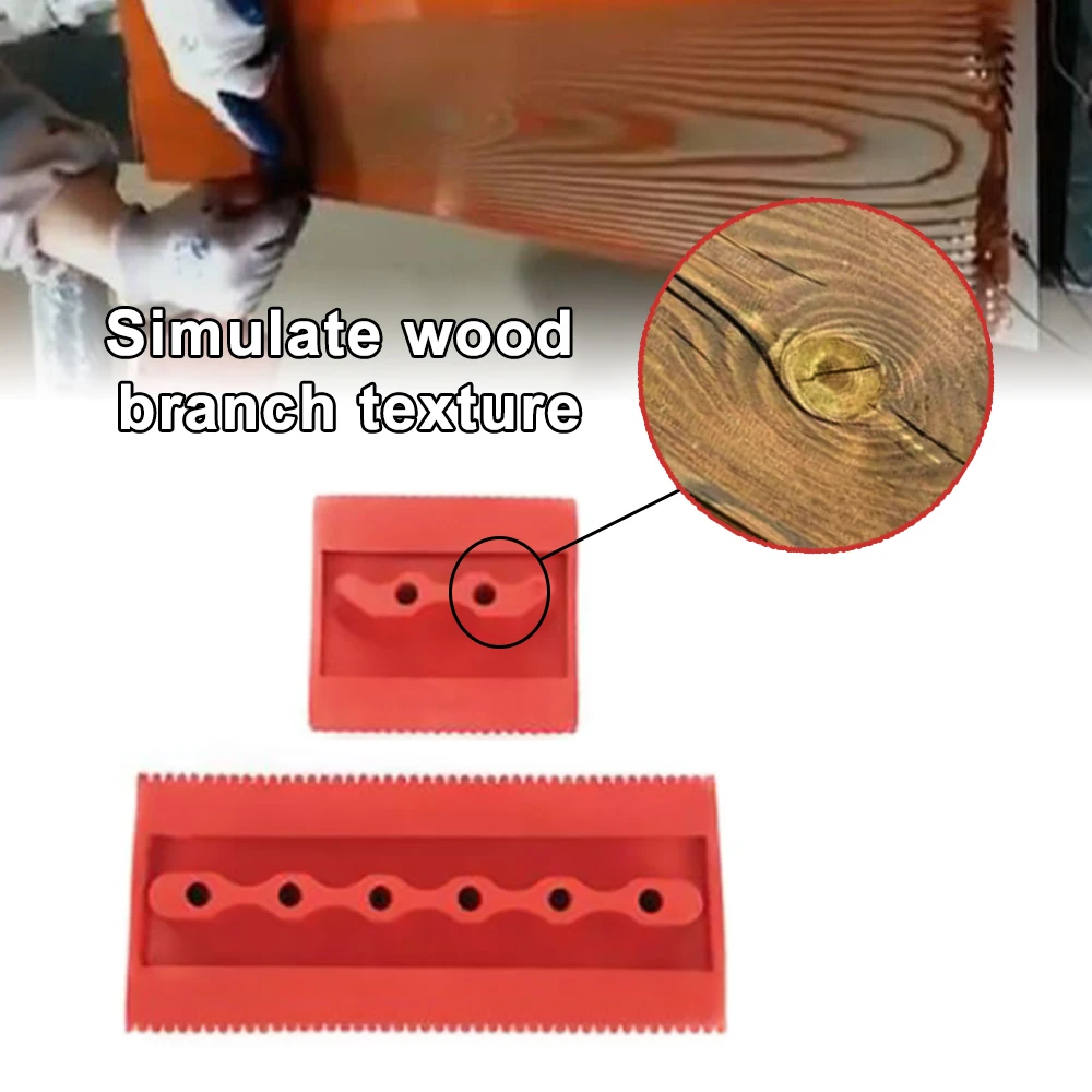 

2pcs Imitation Wood Graining Pattern Wall Texture Art DIY Brush Painting Tool Rubber Wood Grain Painting Tool Home Decoration
