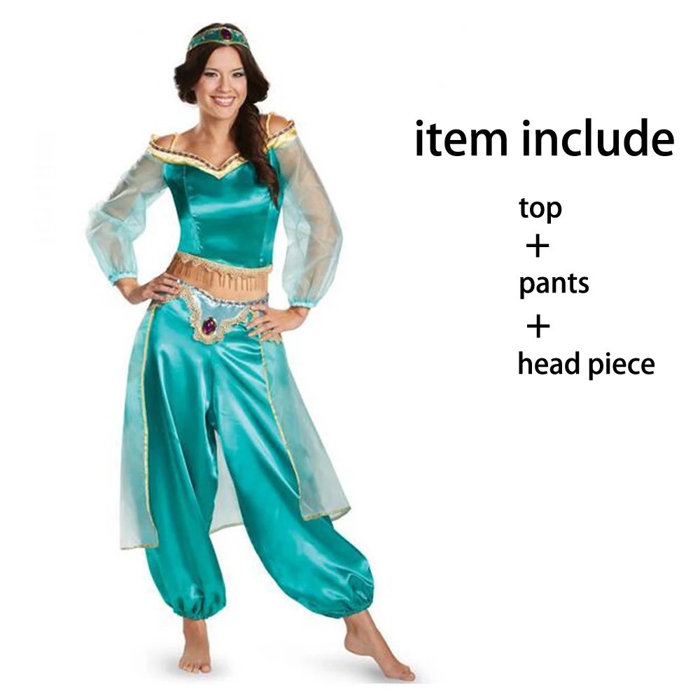 Halloween Princess Jasmine Costume Fairy Tale Aladdin Lamp Arabian Belly Dancer Fancy Dress | Cosplay Costumes
