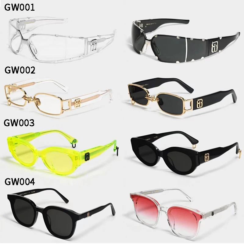 

GM GW Series Sunglasses Men's Women's Sun Glasses 2021 Vintage Decorative Designer UV400 Square Luxury Transparent fashion