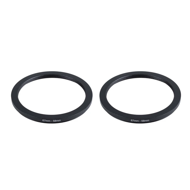 

2Pcs 67Mm-58Mm 67Mm To 58Mm Black Step Down Ring Adapter For Camera