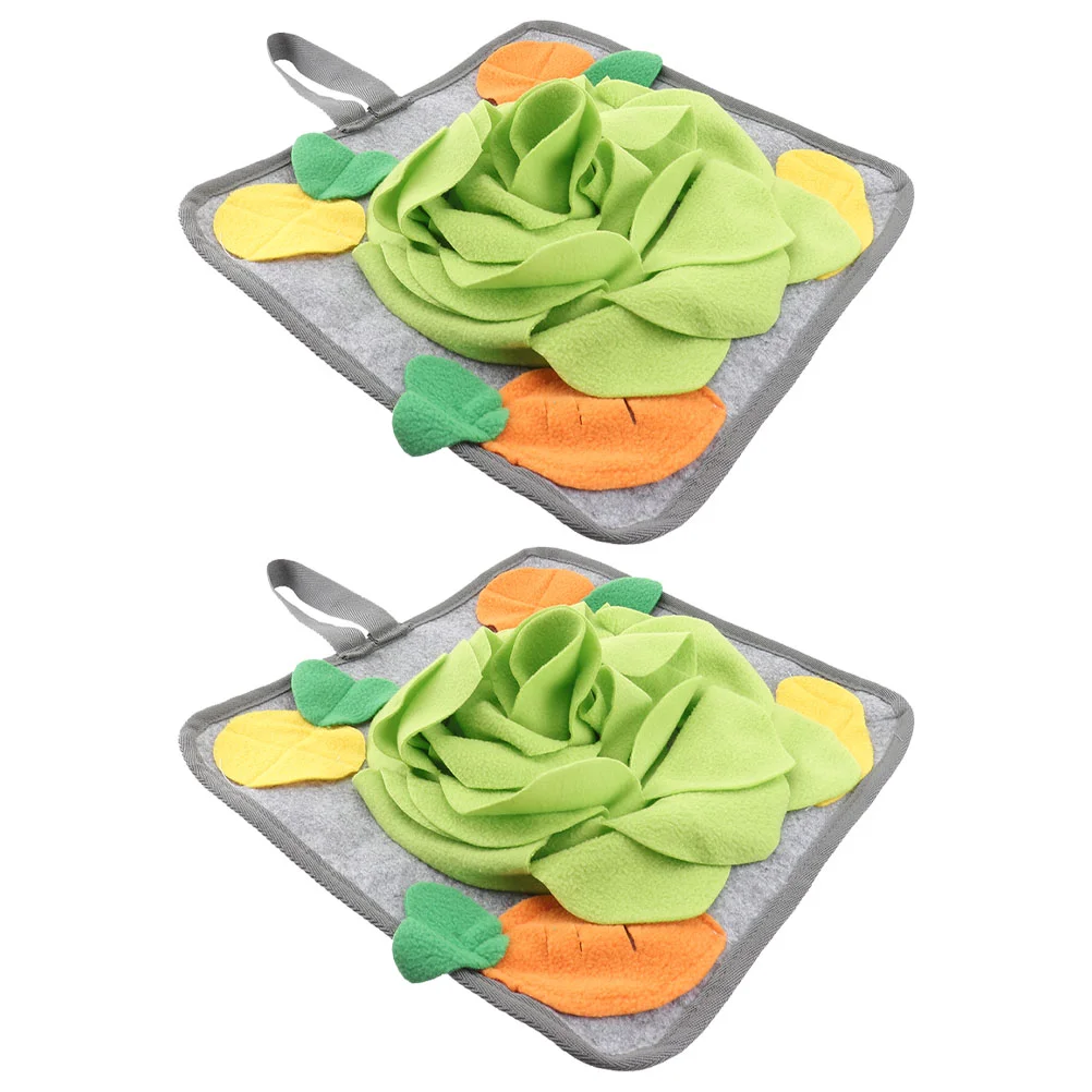 

2 Pcs Rabbit Sniffing Pad Intelligence Toy Dog Feeding Toys Foraging Mat Training Cushion Slow Round Pet