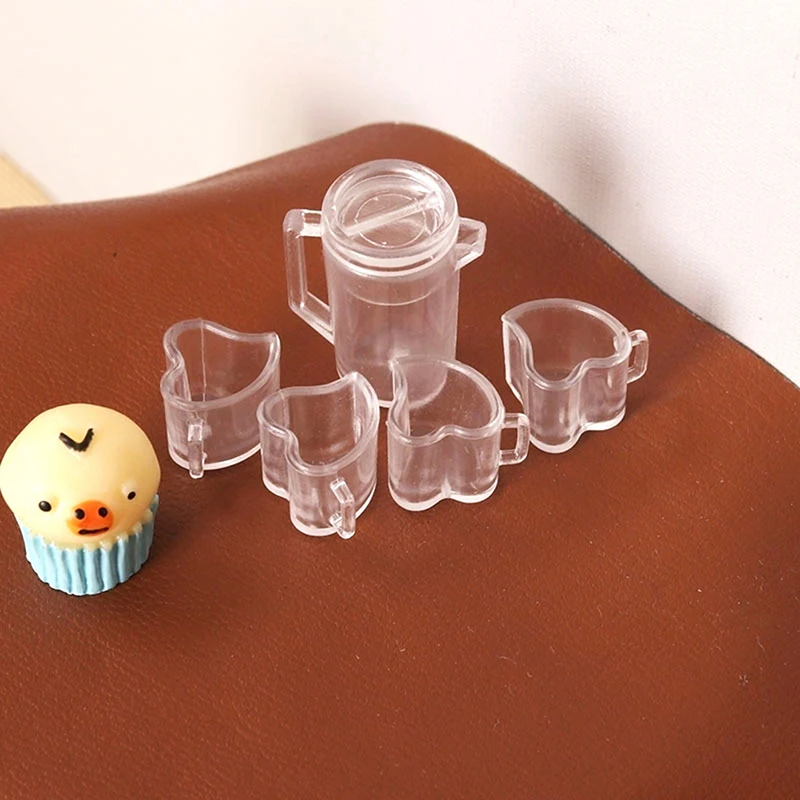 

5 шт. 1:12 Миниатюрный кукольный домик водный чайник набор для водяной чашки прозрачная пустая чашка модель модели кухни домашний декор игров...