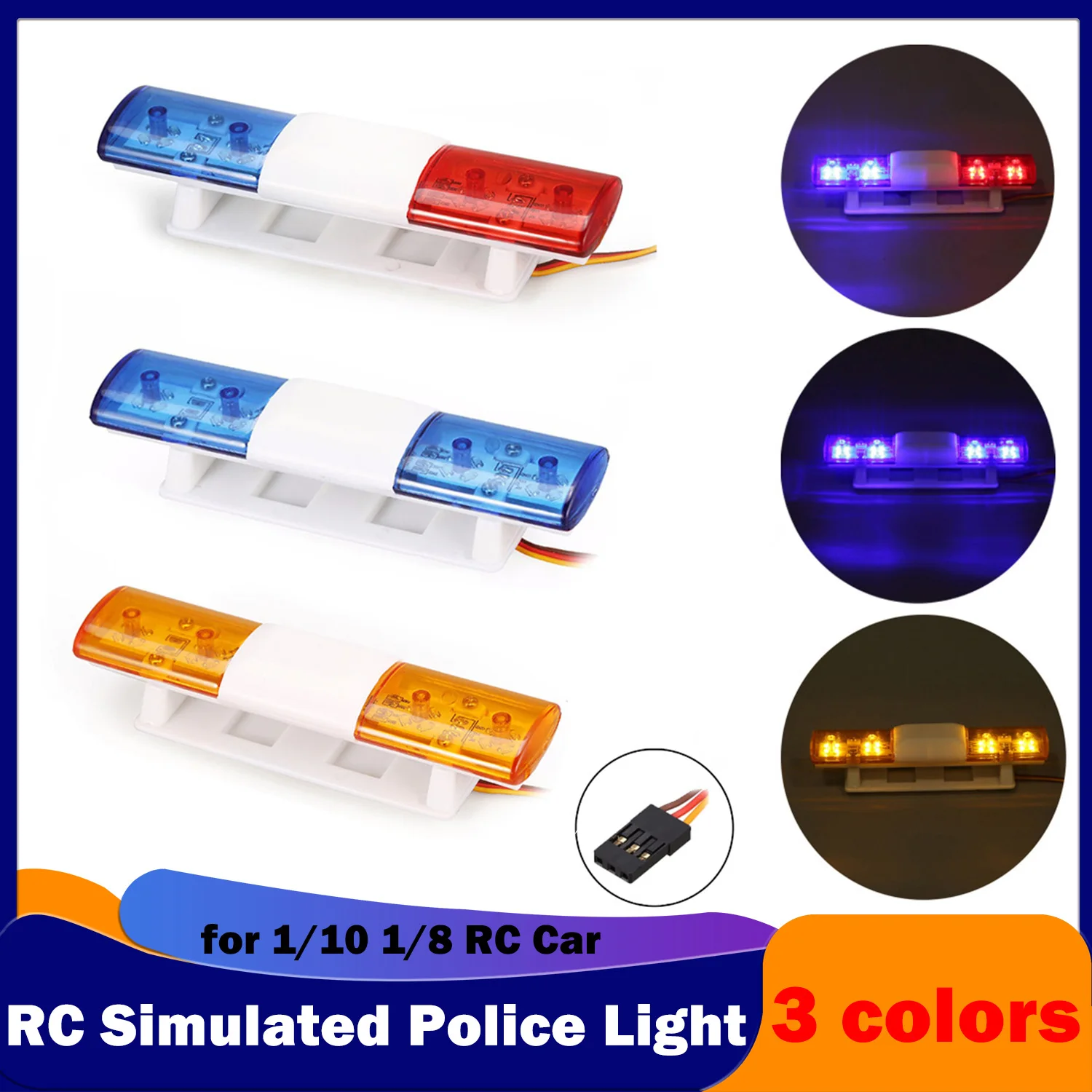 Радиоуправляемая имитация полицейской вспышки, яркая лампа, тревожная ультра-яркая для 1/10 1/8 автомобилей Traxxas CC01 4WD Axial SCX10, аксессуары для моделей