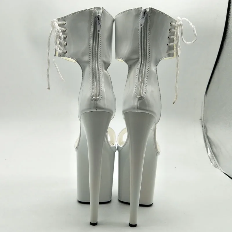 Женские босоножки на очень высоком каблуке с открытым носком 20 см