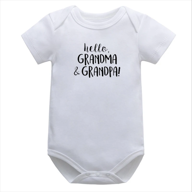 

Hello Grandma Grandpa Onesie Boy Clothes Thanksgiving Outfits for Girls Fashion Cotton Newborn Baby Print Bodysuits Cotton
