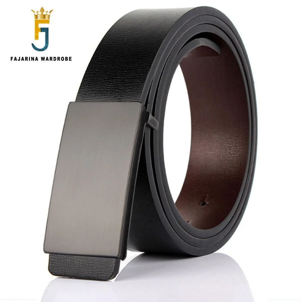 FAJARINA Brand Men's Quality Desin 2nd Layer enuine Leater Black Fasion Belts Male Jeans Belt Apparel Accessories for Men