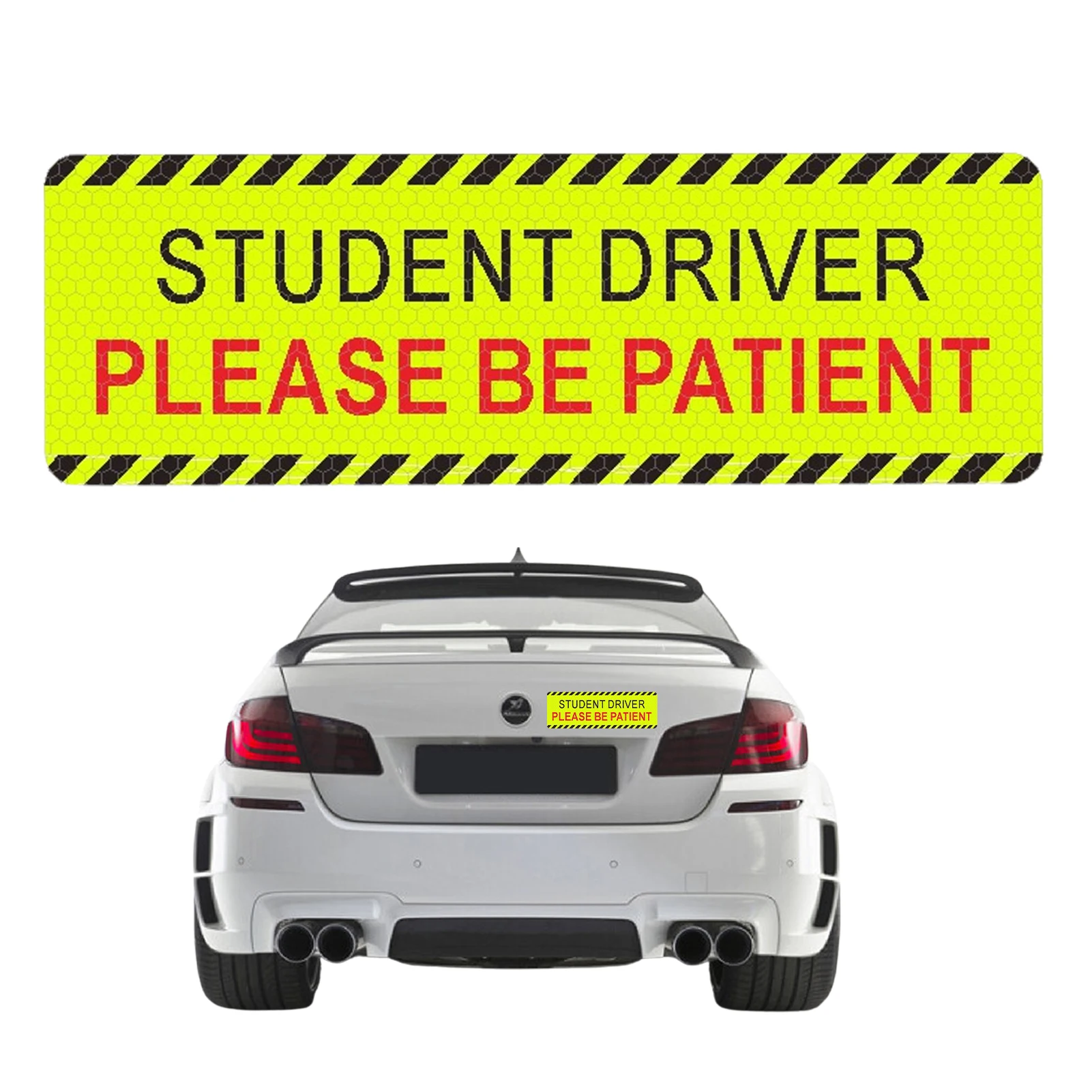 

Student Driver Sticker Sign for Car Adhesive Reflective Vehicle Safety for New Rookie Learner Drivers Removable Bumper Sticker