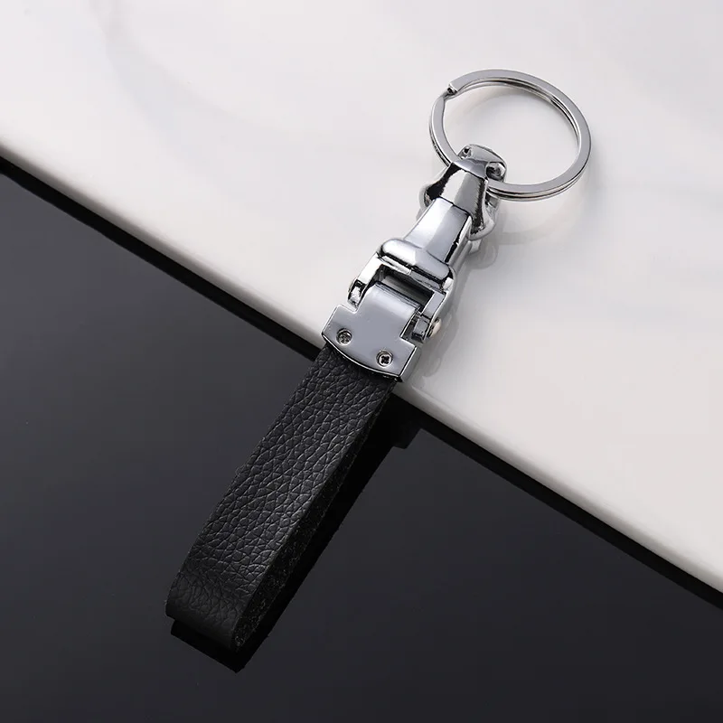 Роскошный автомобильный брелок для ключей из натуральной кожи с головой
