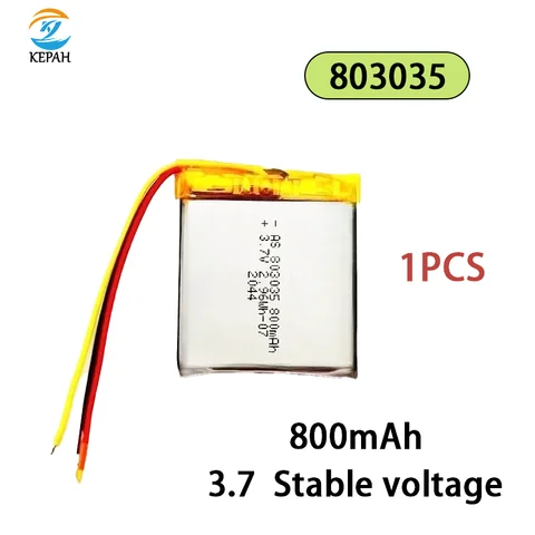 3,7 в перезаряжаемый полимерный литиевый аккумулятор, 803035, 800 мАч, игровая консоль, GPS-навигатор, mp3 и т. д.