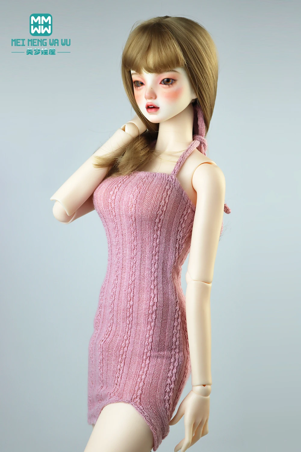 Одежда для куклы Модная вязаная юбка с лямкой на шее и разрезом свитер пальто