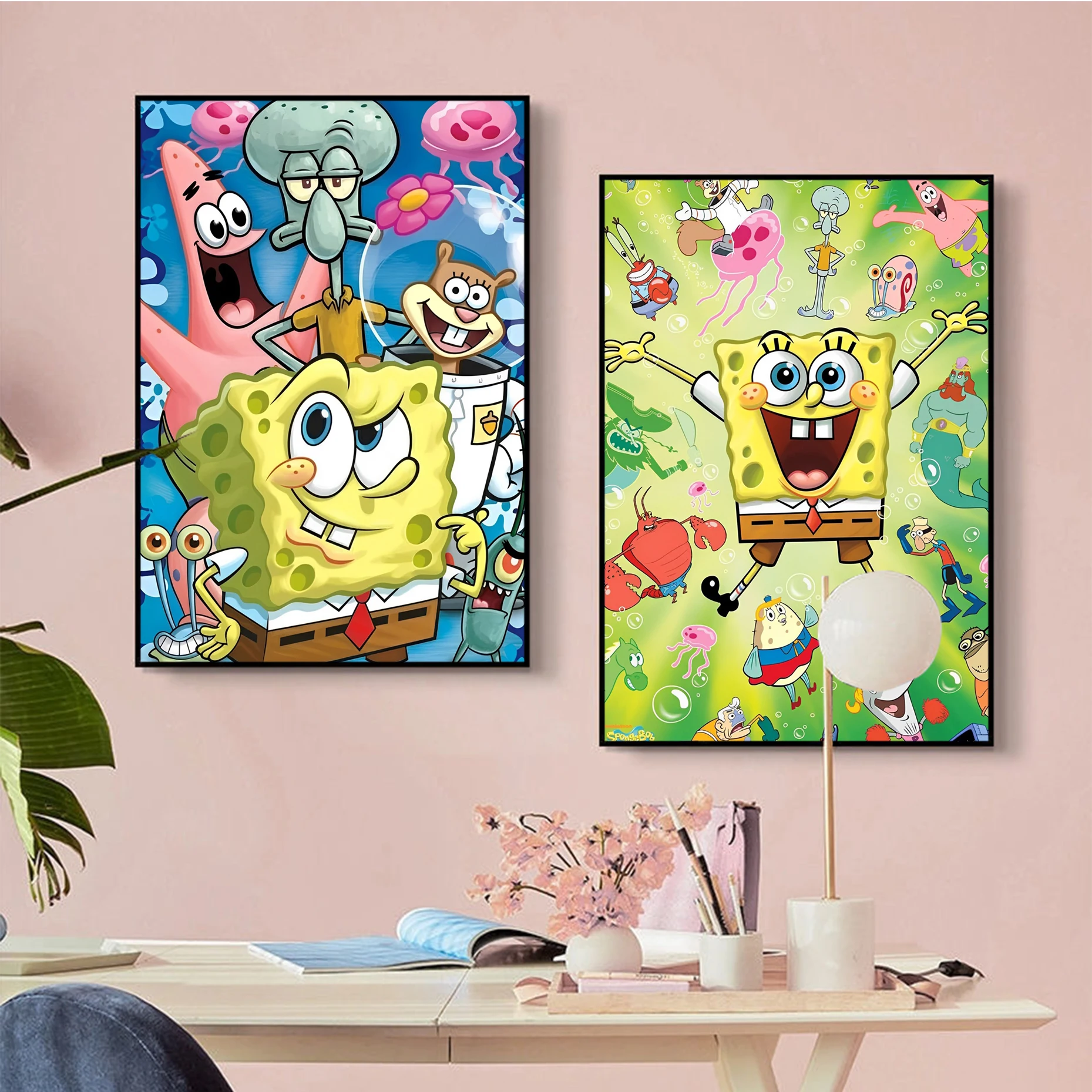 

S-Sponge Cartoon Bob Poster Classic Anime Poster Waterproof Paper Sticker Coffee House Bar Room Wall Decor