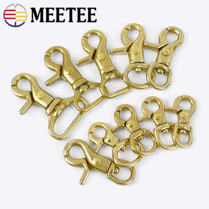 Meetee 2/5Pcs 8-25mm Solid Brass Buckle Bag Lobster Clasp Swivel Trigger Clips Dog Snap Buckles Strap Clamp Hang Hook Accessory images - 6