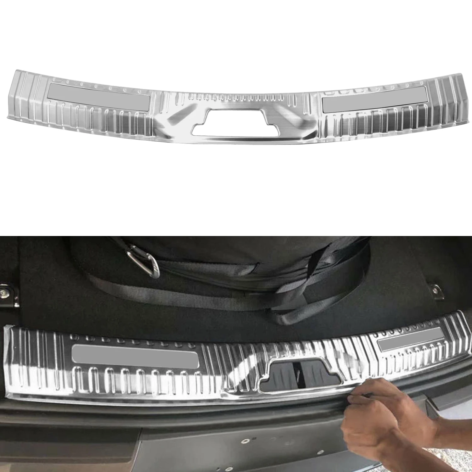 

Автомобильные аксессуары для Jaguar I-Pace 2018-2022, внутренний задний бампер из нержавеющей стали, защитная пластина багажника, защитная отделка, 1 ...