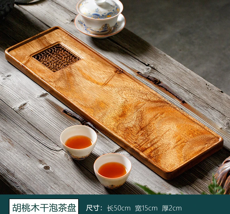

Walnut tea tray copper pad rectangular dining table plate storage tray hotel tea tray accessories saucer wooden tray