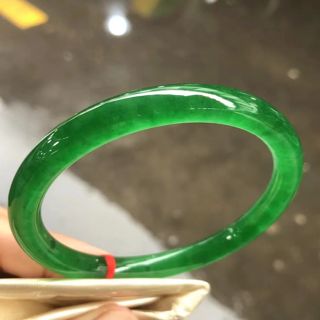 

real Natural Myanmar jadeite bangle round bar real jadeite bangle natural green jade stone for woman temperament bracelets