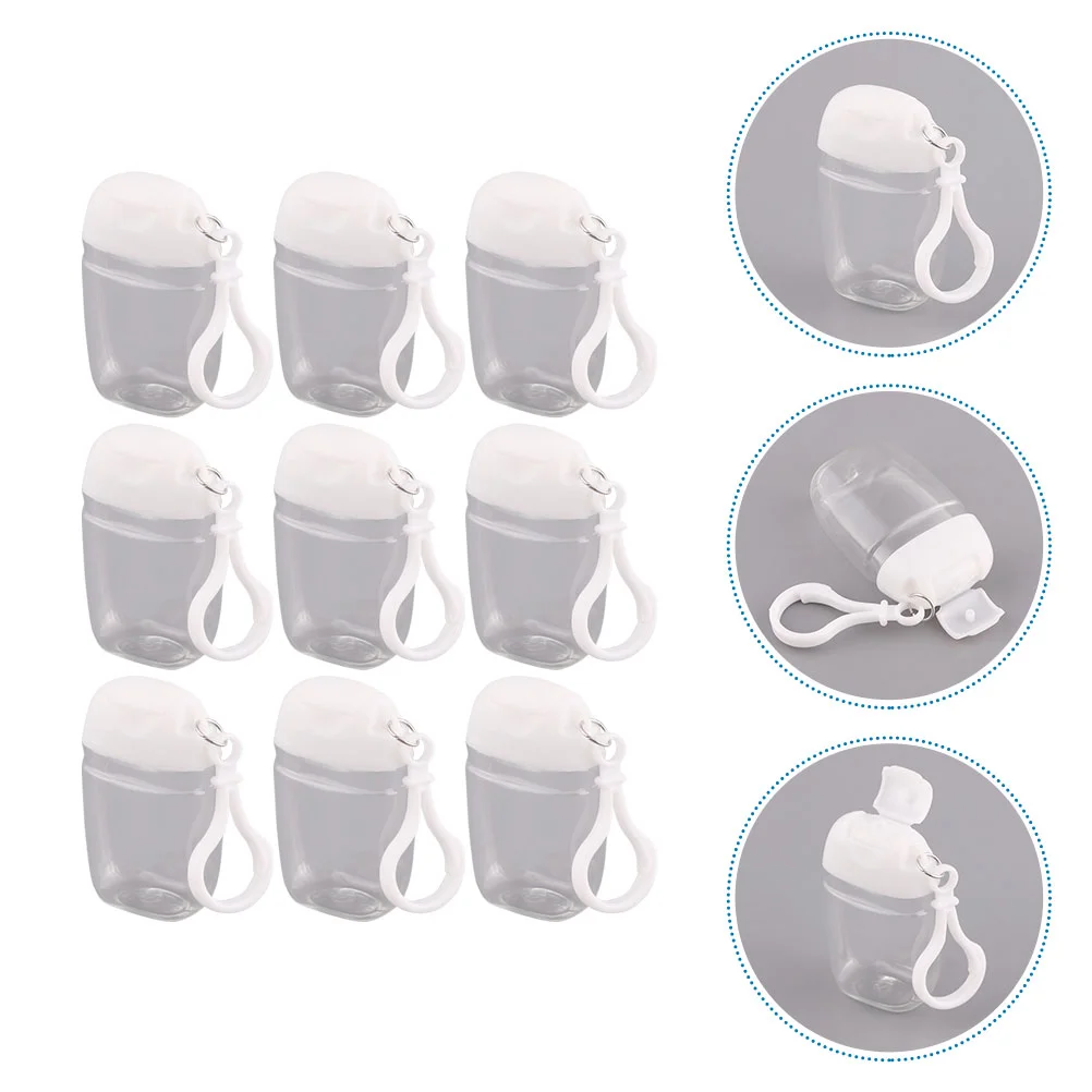 

9 Pcs Flip Cap Bottle Hook Travel Shampoo Empty Bottles Lotion Portable Multi-use Makeup Pet Toiletries Keychain