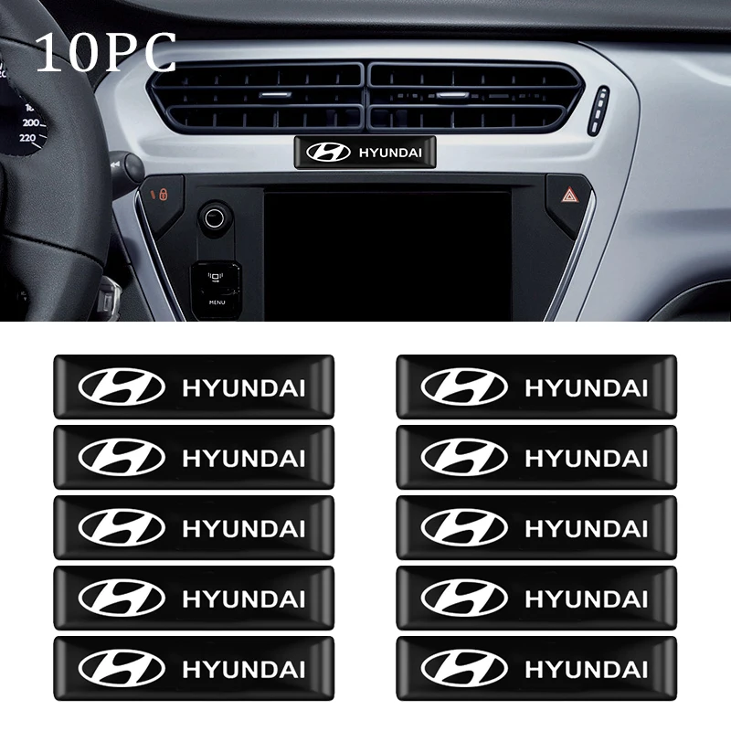 

Car Stickers 14mm*60mm 10pcs PVC Vehicle Logo Decals For Hyundai I30 Tucson I20 Ix35 Kona Tucson I10 I40 Accent 2022 Accessories