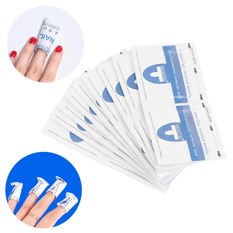 

100 Pcs/lot Gel Nail Remover Manicure Tools Wet Wipes Paper Pads Nail Polish Remover Wraps Foil Nail Art Cleaner One Step Remove