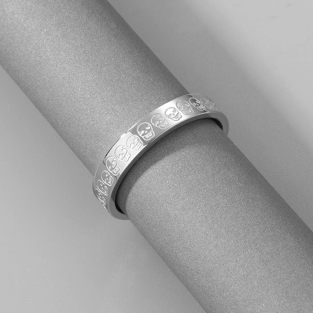 Кольцо из нержавеющей стали в виде черепа стиле панк