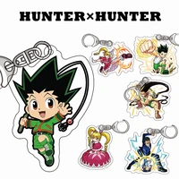 anime hunter keychain full time hunter gon freecss character doll backpack key ring chains pendant accessories jewelry