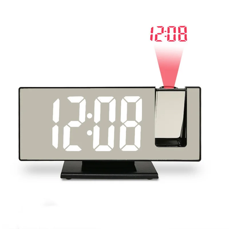 

Projection Alarm Clock Creative Bedside Desktop Mirror LED Digital Electronic Clock with Projection Time Date Snooze Backlight